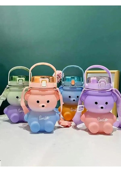 Smile Ayıcık Model Öğrenci Su Matarası Öğrenci Su Şişesi Suluk 500 Ml Bpa Içermez Matara Suluk Çok R Diğer