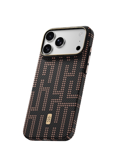 Apple iPhone 18 Pro Uyumlu Kılıf M-safe Şarj Özellikli Raptic Aramid Skin Serisi Karbon Kapak Siyah