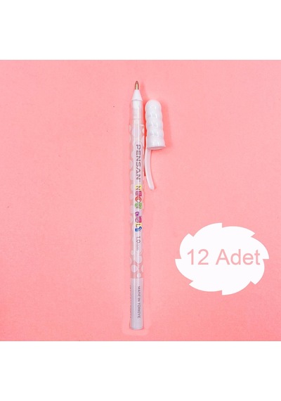 Pensan 2801 Jely Neon Tükenmez Jel Kalem Beyaz 12 Adet