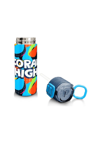 Coral High Kids Grafiti Desenli Pipetli Ve Direkt İçim Çelik Termos 500 Ml 31993 Mavi - Beyaz