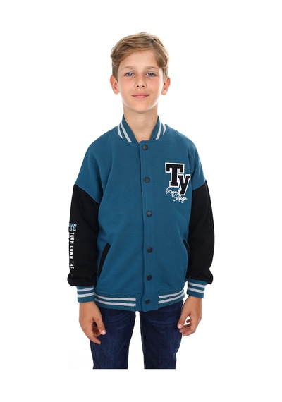 Toontoy Kids Toontoy Erkek Çocuk Kolej Yaka Çıtçıt Kapama Düşük Omuz Cepli Baskılı Renk Bloklu Örme Hırka - Tk24184 Petrol Mavi Toontoy Kids Toontoy Erkek Çocuk Kolej Yaka Çıtçıt Kapama Düşük Omuz Cepli Baskılı Renk Bloklu Örme Hırka - Tk24184 Petrol Mavi