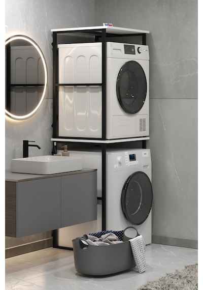 Çamaşır Makinesi Dolabı Kurutma Makinesi Dolabı Metal Banyo Dolabı Seda Beyaz Beyaz