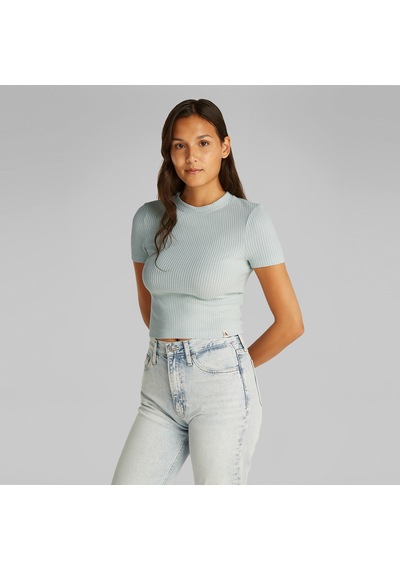 Calvin Klein Fitted Kadın Mavi T-shirtdüzj20j225239