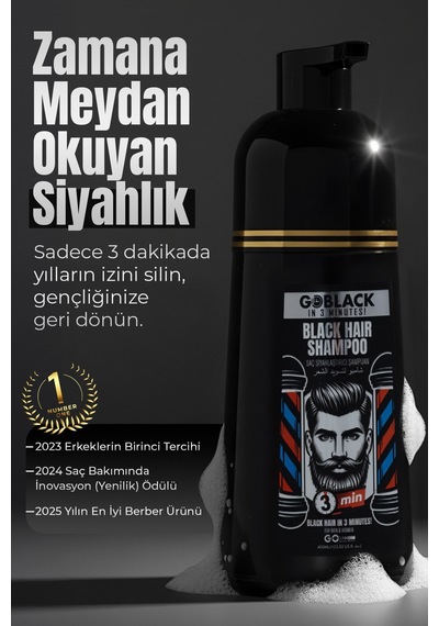 Saç Siyahlaştırıcı Şampuan Saç Sakal Şampuanı Hızlı Etki