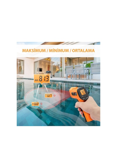 ThermoPro TP30 Endüstriyel Kızılötesi Katı-Sıvı Sıcaklık Ölçer - T08656