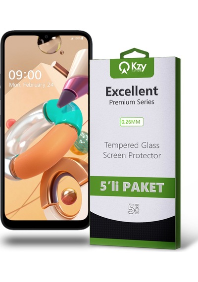 LG K41S ile Uyumlu Temperli Ekran Koruyucu Kırılmaz Cam Ekonomik 5'li Paket