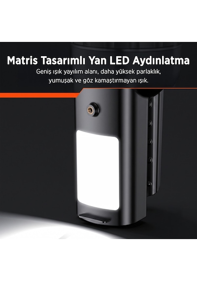 Philips Sfl3101s 10w 1000 Lümen Çift Aydınlatmalı 4 Modlu Tripod Uyumlu Omuz Askılı Projektör Led El Feneri Siyah