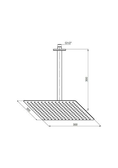 Gpd Ankastre Duş Başlığı Kare Slim Metal 30x30 Cm Ads21