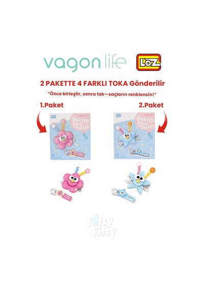 4'lü Saç Toka Seti Önce Birleştir,sonra Tak 2 Paket 4 Adet Gönderilir Yapı Toka Seti Ff 7113-7115