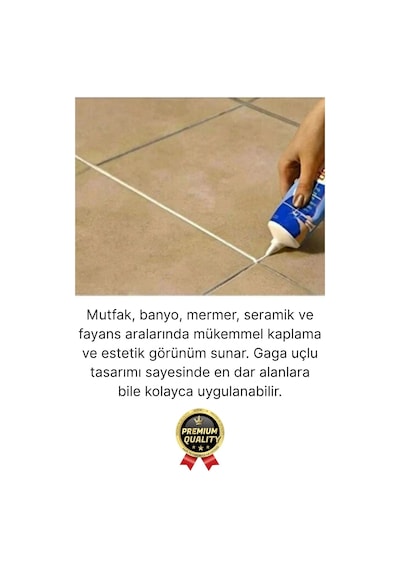 Profesyonel Kolay Kullanıma Hazır Zemin Duvar Onarma Gaga Uçlu Tüp Fayans Arası Derz Dolgu Bej
