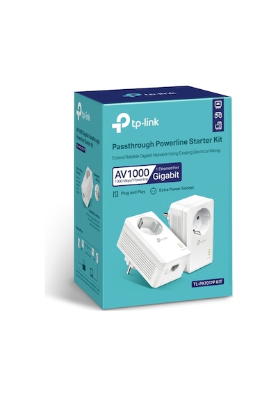 TP-Link TL-PA7017P KIT AV1000 Gigabit Powerline Başlangıç Kiti 2'li