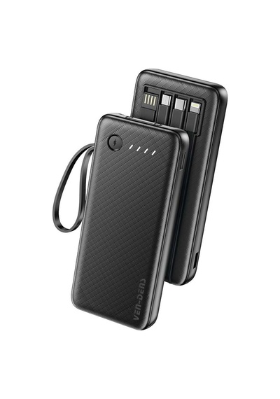 Ven-dens Vd-pb059 Premium 20000mah Dijital Powerbank 4 Dahili Kablo Siyah