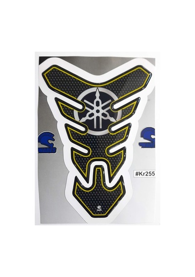 Hades Yamaha Uyumlu Tank Pad Karbon Sarı Motosiklet Depo Koruma Sticker Siyah