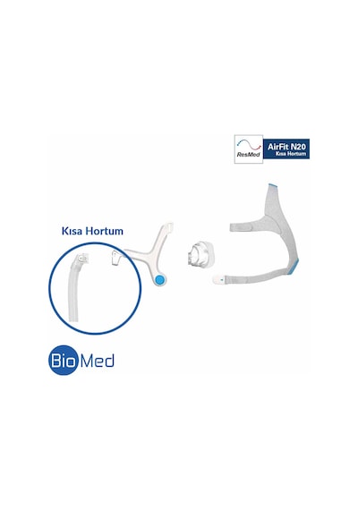 Resmed Airfit N20 Cpap Maskesi Kısa Hortum