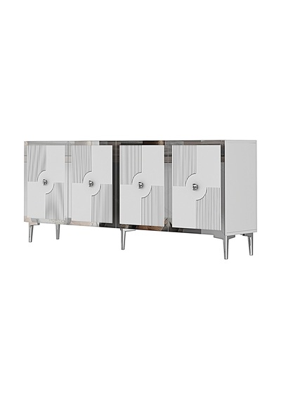 Ka1811bs Pega Konsol ,tv Sehpası Beyaz-silver 180cm