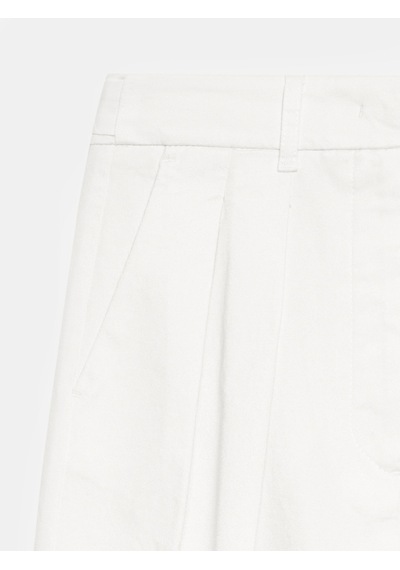 Dilvin 72720 Pensli Geniş Paça Pantolon-beyaz