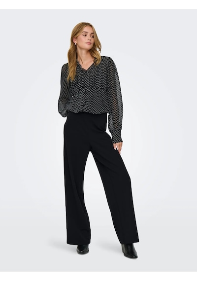 Only Onlbremen-yo Mw Wide Pant Pnt Noos Kadın Pantolon 15358283 Siyah