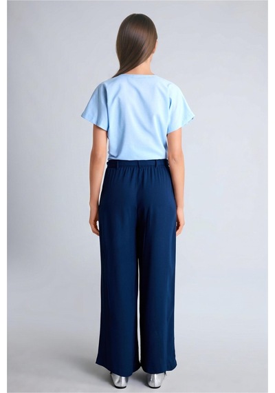 Defacto Culotte Geniş Paça Kırışık Dokulu Viskon Lacivert Pantolon C9565ax26smnv248 Lacivert-nv248