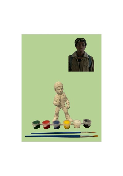 3d Stranger Things Lucas Figür Boyama Seti - Kendin Boya Hobi Ve Etkinlik Seti - Akrilik Boya + 2 Fırça