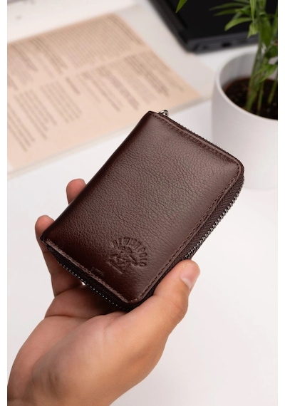 Newish Polo Erkek Hakiki Deri Cüzdan Ve Kartlık - New063 - Kahverengi Kahverengi