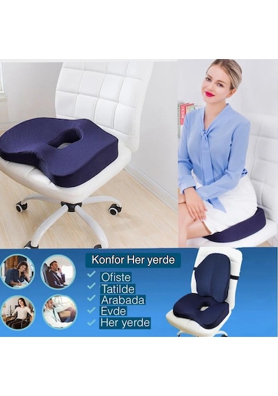 Ayrex Pillowart Visco Ortopedik Oturma Simidi Koltuk Minderi Visko Kuyruk Sokumu Yastığ Diğer