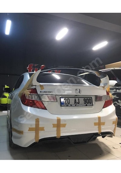 Honda Cıvıc Fb7 Custom Arka Tampon Eki Fiber Boyasız