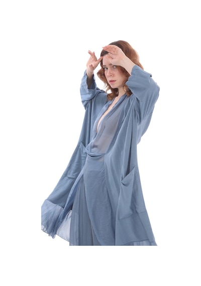 Bohem Stil Italyan Ipek Detaylı Oversize Kap Bluz- Wes Pantolon Takım-8789 Buz Mavisi Bohem Stil Italyan Ipek Detaylı Oversize Kap Bluz- Wes Pantolon Takım-8789 Buz Mavisi