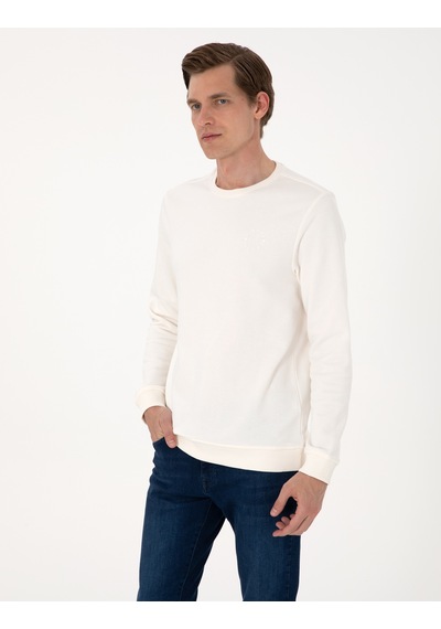 Pierre Cardin Erkek Ekru Sweatshirt 50314978-vr019 Ekru