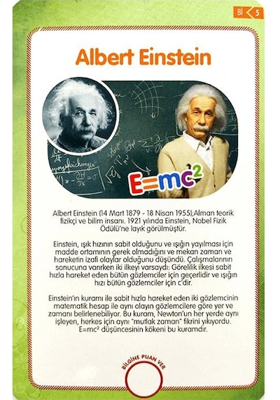 Bilim İnsanları Mucitler-kaşifler Eğitici Oyun Kartları - Etkinli