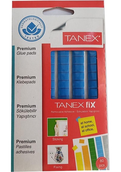 Hamur Yapıştırıcı Mavi Renk 50 Gr 1 Paket Sökülebilir Renkli Sakız Yapıştırıcı Fix 80 Parça Tackit
