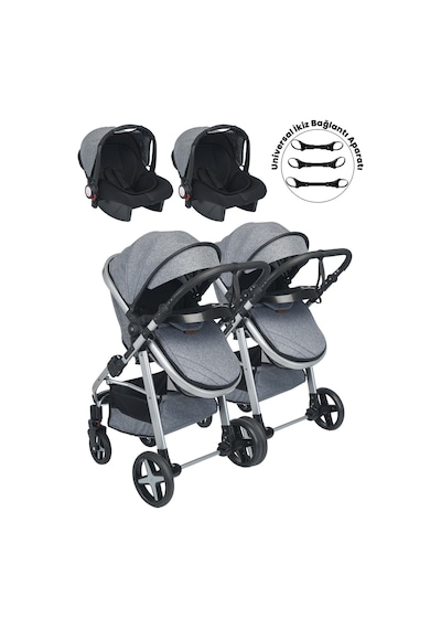 Baby Home 950 Ayrılıp Birleşebilen Travel Sistem İkiz Bebek Arabası
