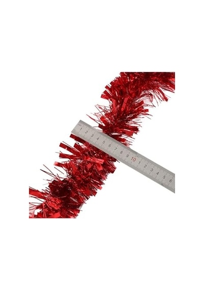 Yenigeldi 1 Adet 1.7 Metre Kırmızı Kalın Yılbaşı Püskül Süsü Tinsel Garland,süs T77, Kırmızı Genel