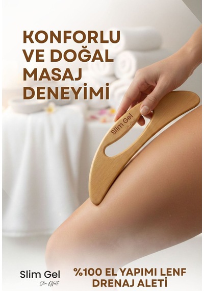 %100 Doğal Ahşap El Yapımı Lenf Masaj Aleti Selülit Karşıtı Ahşap Masaj Aleti