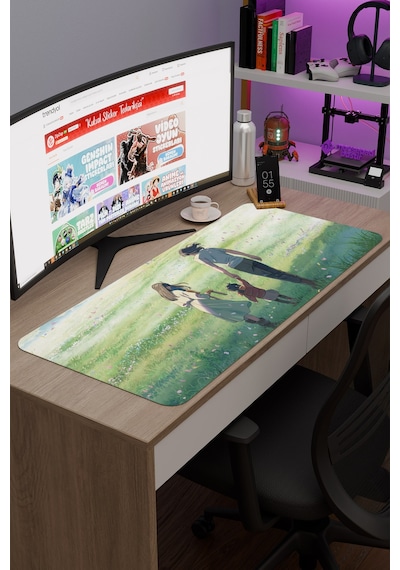 Suzume Anime V2 - 90x40 Xxl Gaming Kauçuk Kaymaz Taban Mouse Pad Fare Altlığı
