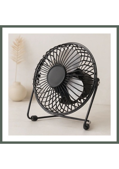 Bezos Usb Şarjlı Metal Mini Masaüstü Fan 14.5x7.5x15 Cm Bzstk