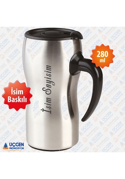 280 ML Kulplu İsim Baskılı Termos Bardak 3503 Beyaz