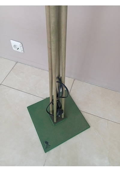 Krem Başlık Ahşap Lambader -köşe Lambası- Orman Yeşili