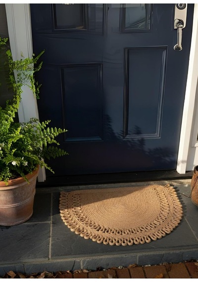 Ayrex Handwoven Jüt Kapı Önü Karşılama Paspası Moderin Tasarım Hasır El İşi Çift Taraflı Paspas Ev Ofis Karav Diğer