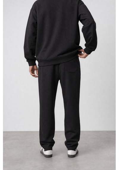 Erkek Respire Basic Baggy Eşofman Altı Siyah