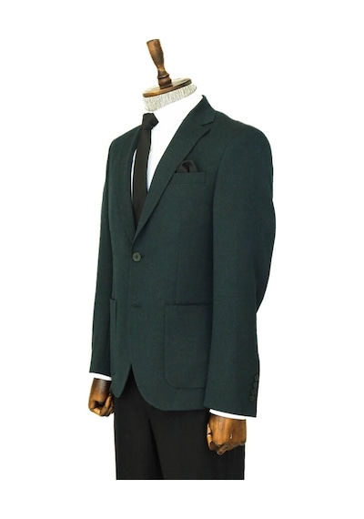 Wessi Kendinden Desenli Slim Fit Sivri Yaka Yeşil Erkek Ceket 001