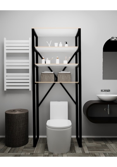Klozet Üstü Düzenleyici Banyo Raf Beyaz