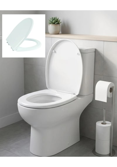 Standart Klozet Kapağı Kolay Montaj Dayanıklı Plastik Universal Uyumlu Tasarım Sarı