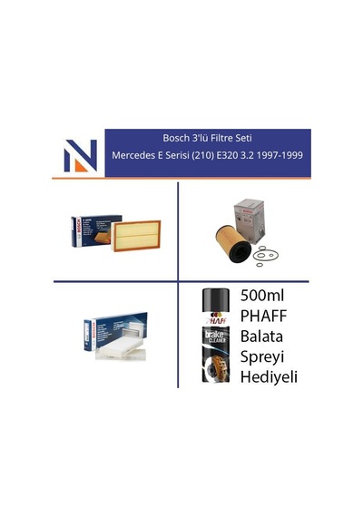 Mercedes E Serisi 210 E320 3.2 1997-1999 Bosch 3'lü Filtre Seti