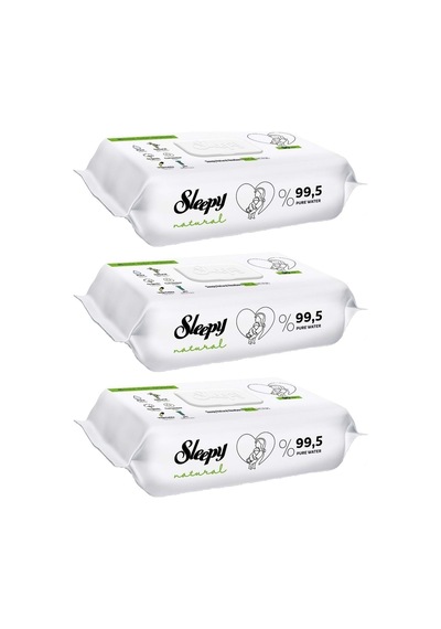 Sleepy Islak Havlu Mendil 90 Yaprak Natural Yenidoğan 3 Lü Set 270 Yaprak Plastik Kapaklı