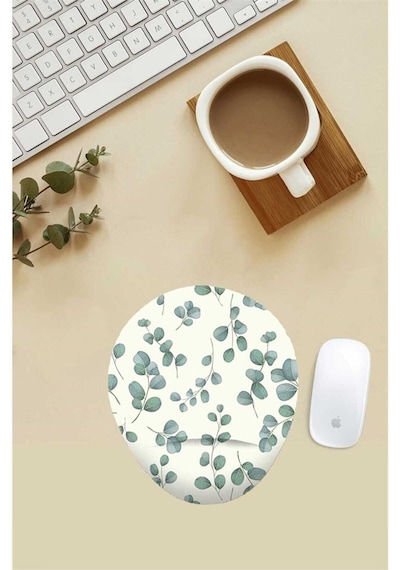 Yaprak Desenli Bilek Destekli Mouse Pad Mousepad