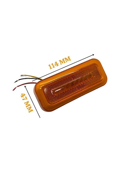 Dorse Side Marker 12V-24V Turuncu Neon Ledli 2 Fonksiyonlu Yan Sinyal Lambası 114 x 47 Mm