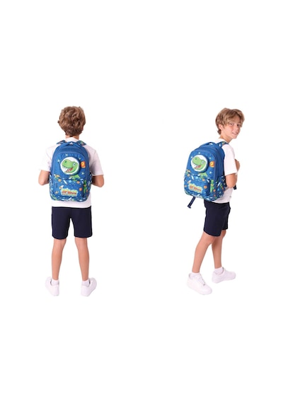 Kaukko Kids Toys Erkek Çocuk Lacivert 3d Dinazor Şekilli İlkokul Çantası Ve Kalemlik Seti L5252+l8252 Lacivert