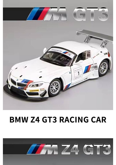 1:24 Ölçek Bmw Z4 Gt3 Diecast Model Araba Açılan Kapılar Bmw Z4 Beyaz