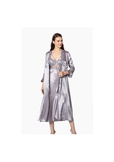 Pierre Cardin Saten Gecelik Sabahlık Pijama Takım Şort Takım 6'lı Gelin Çeyiz Seti - 6025 001