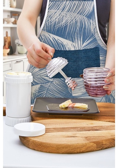 İndecor Houseware Buttercut Tereyağı Saklama, Ölçme, Yayma Ve Kesme Aparatı Beyaz